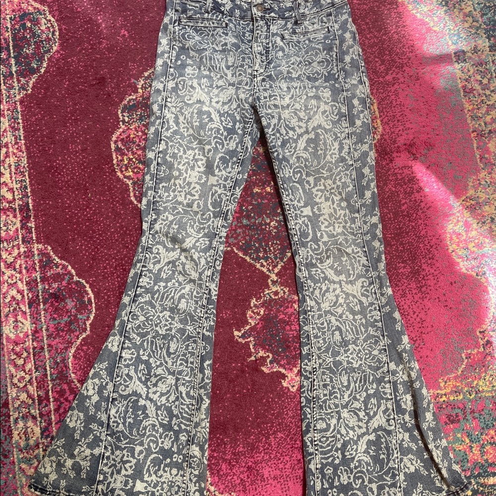 Free People flare printed jeans